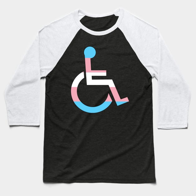 Disabled Transgender Pride Baseball T-Shirt by NatLeBrunDesigns